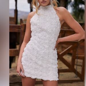 12th Tribe White Floral Mini Dress